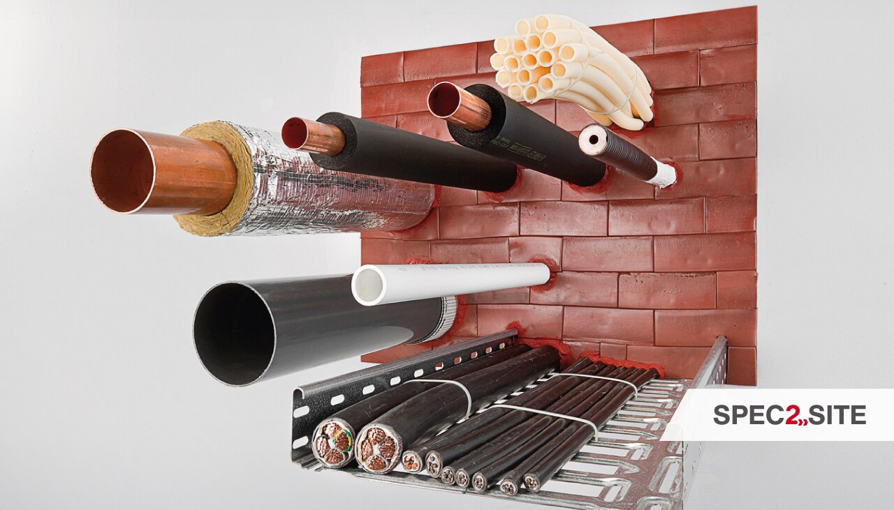 Image of firestop foam being installed