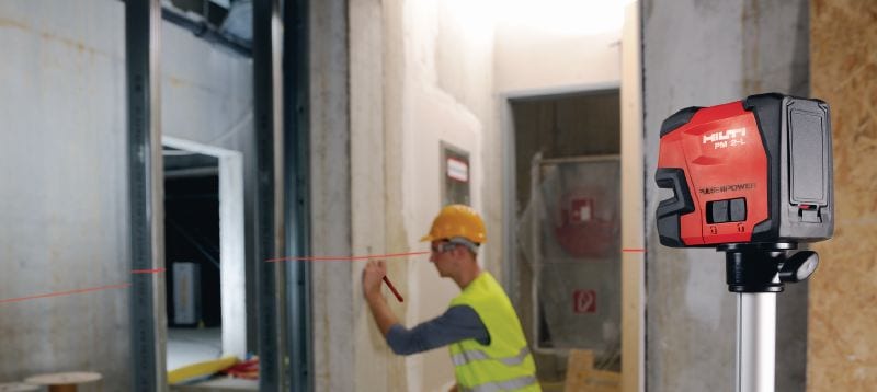 Nivel láser de línea PM 2-L Láser de línea con 2 líneas para tareas de nivelado, alineación y cálculo de escuadras con haz rojo Aplicaciones 1