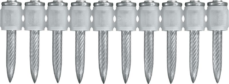 Clavos para acero/concreto X-U MX (colado) Clavos en tiras de alto desempeño para la fijación en concreto y acero mediante herramientas de fijación directa con pólvora