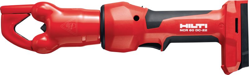 Crimpadora sin matriz de 6 toneladas (con revestimiento) NCR 60 DC-22 Crimpadora sin matriz a batería de 6 toneladas con cabeza revestida de PVC para prensar cables de hasta 500 kcmil │ 240 mm² (plataforma de baterías Nuron)