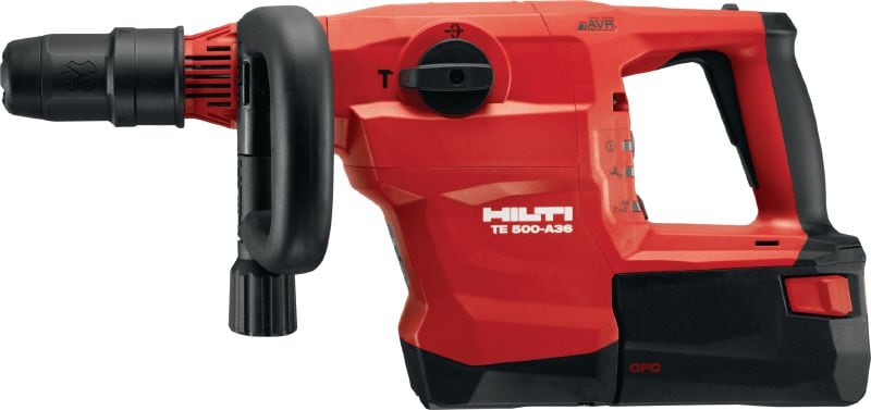 Martillo rompedor TE 500-A36 SDS Max Martillo rompedor versátil a batería SDS Max (TE-Y) para tareas de cincelado de concreto y mampostería, con sistema de reducción activa de la vibración (AVR)