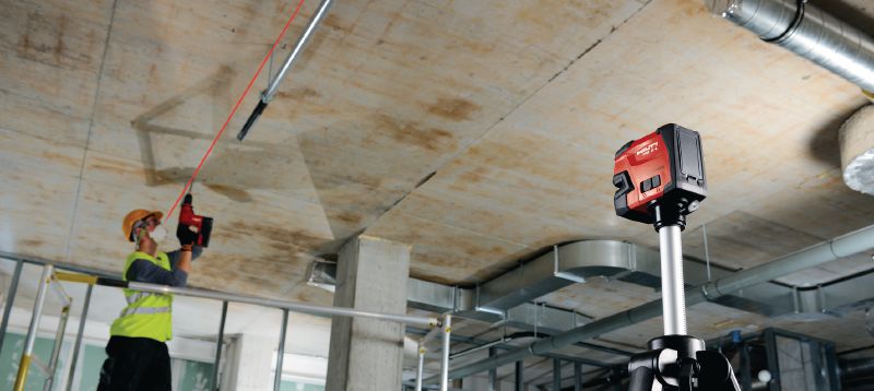 Nivel láser de línea PM 2-L Láser de línea con 2 líneas para tareas de nivelado, alineación y cálculo de escuadras con haz rojo Aplicaciones 1