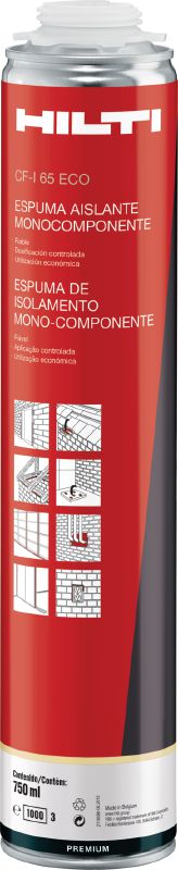 Espuma aislante de alto desempeño CF-I 65 ECO Espuma de aislamiento multiuso de alto desempeño para aumentar la productividad en un amplio rango de temperaturas