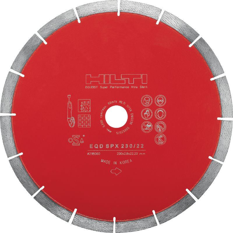 Disco de diamante silencioso SPX Máximo disco de diamante silencioso con tecnología Equidist para corte en diferentes materiales base