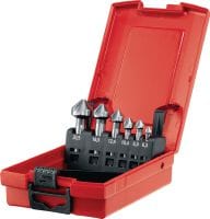 Juegos de brocas de taladro avellanado HSS-CS Juego de brocas de taladro avellanado para avellanar y desbastar orificios en metal en cumplimiento con el DIN 335