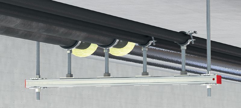 Abrazadera de tuberías de cierre rápido de carga ligera MP-L-I Abrazadera de tuberías zincada con aislamiento acústico y cierre rápido para una alta productividad en aplicaciones de carga ligera Aplicaciones 1