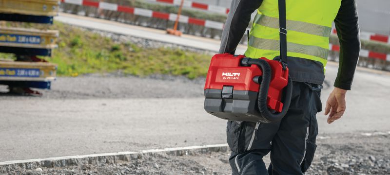 Aspiradora de construcción a batería VC 75-1-A22 Aspiradora de construcción compacta y a batería para limpieza de las obras (secas), tanque de 1 galón Aplicaciones 1