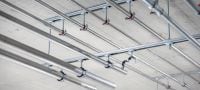 Abrazadera de tuberías de cierre rápido de carga ligera MP-L-I Abrazadera de tuberías zincada con aislamiento acústico y cierre rápido para una alta productividad en aplicaciones de carga ligera Aplicaciones 1