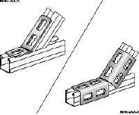 MQW 45°/135°-R Angular de 45 o 135 grados de acero inoxidable (A4) para la conexión de múltiples carriles de carga MQ