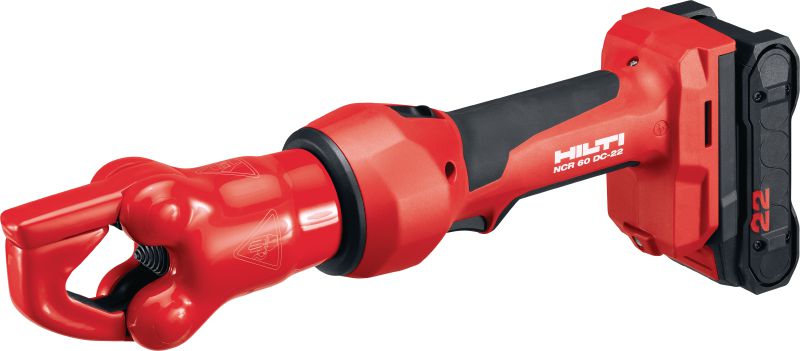 Crimpadora sin matriz de 6 toneladas (con revestimiento) NCR 60 DC-22 Crimpadora sin matriz a batería de 6 toneladas con cabeza revestida de PVC para prensar cables de hasta 500 kcmil │ 240 mm² (plataforma de baterías Nuron)