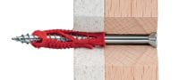 Tapón de plástico para pared HUD-1 Tapones de pared plásticos universales y económicos para fijación de carga ligera a paredes huecas y sólidas Aplicaciones 4