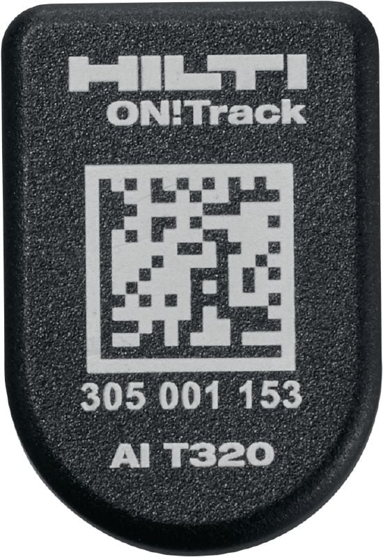 Etiqueta inteligente AI T320 ON!Track Bluetooth® Etiqueta para recursos duradero que permite realizar un seguimiento de la ubicación del equipo de construcción y la demanda con el sistema de seguimiento de herramientas Hilti ON!Track: optimización del inventario y ahorro de tiempo de gestión